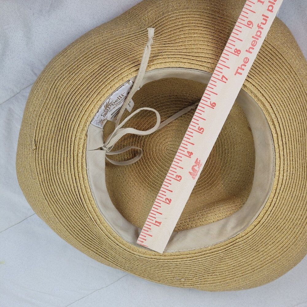 Capelli Straworld Women’s Sun Hat Floppy Metallic Tan Summer Beach Fun Travel - Picture 4 of 7